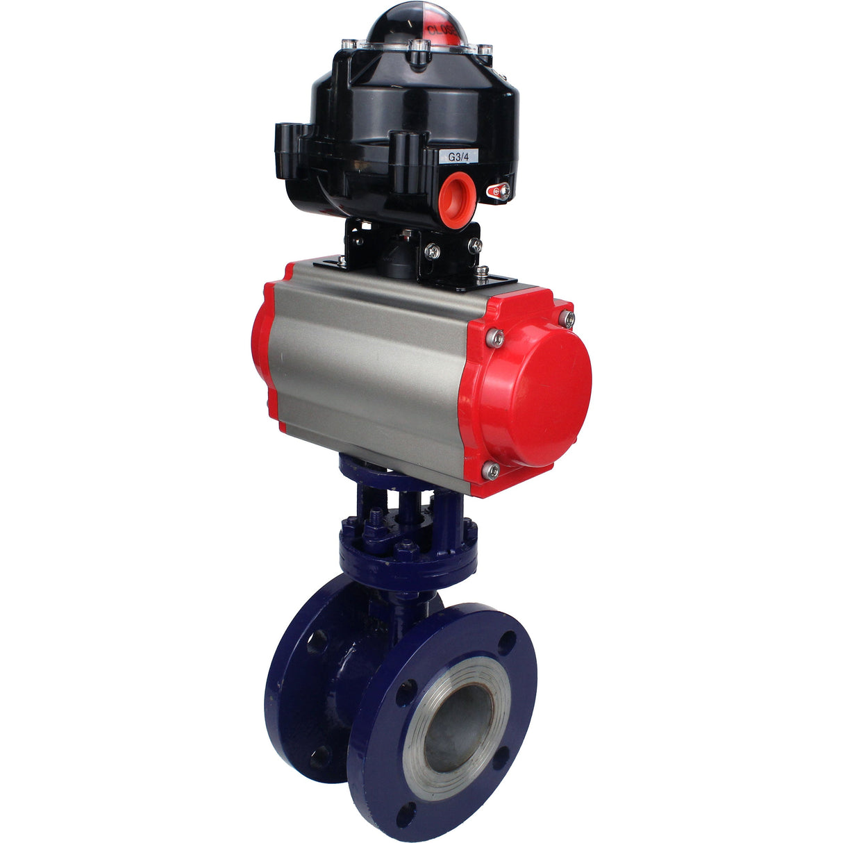 Wasser-Schmetterlingsventil Elephant WBV3EX-3432M-1W-F-ISO, Gehäusematerial - Kohlenstoffstahl, Scheibenmaterial - Edelstahl AISI 316, Dichtung - Metall, pneumatischer Antrieb PA-SA mit Rückstellfedern, , LSU APL-510N EX