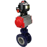 Wasser-Schmetterlingsventil Elephant WBV3EX-3432M-1W-F-ISO, Gehäusematerial - Kohlenstoffstahl, Scheibenmaterial - Edelstahl AISI 316, Dichtung - Metall, pneumatischer Antrieb PA-SA mit Rückstellfedern, , LSU APL-510N EX