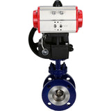 Wasser-Schmetterlingsventil Elephant WBV3EX-3432M-1W-F-ISO, Gehäusematerial - Kohlenstoffstahl, Scheibenmaterial - Edelstahl AISI 316, Dichtung - Metall, pneumatischer Antrieb PA-DA Doppelwirkend Handrad MON