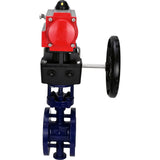 Wasser-Schmetterlingsventil Elephant WBV3EX-3432M-1W-F-ISO, Gehäusematerial - Kohlenstoffstahl, Scheibenmaterial - Edelstahl AISI 316, Dichtung - Metall, pneumatischer Antrieb PA-DA Doppelwirkend Handrad MON