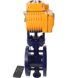 Wasser-Schmetterlingsventil Elephant WBV3EX-3431M-1W-F-ISO, Gehäusematerial - Kohlenstoffstahl, Scheibenmaterial - Edelstahl AISI 304, Dichtung - Metall, elektrischer Antrieb QT-N-хEM-O1 24V