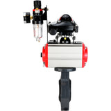 Butterfly valves Elephant WBV4242E-2W-Fb-ISO, body material - UPVC, disc material - UPVC, seal - EPDM, with pneumatic actuator double action PA-DA, pneumatic distributor 4M310-08 220V, LSU APL-210N and ATU AFC2000