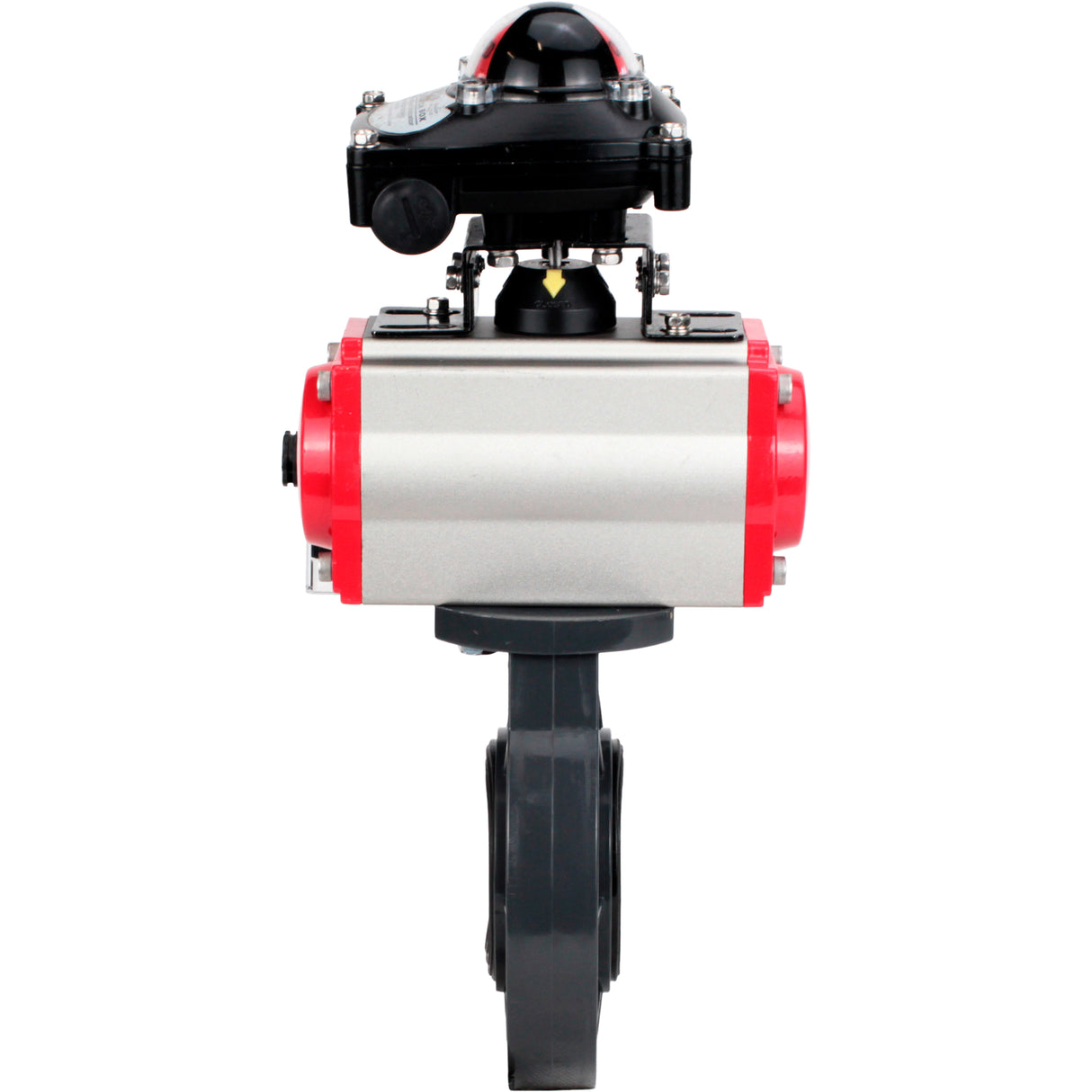 Butterfly valves Elephant WBV4242E-2W-Fb-ISO, body material - UPVC, disc material - UPVC, seal - EPDM, with pneumatic actuator double action PA-DA, pneumatic distributor 4M310-08 220V and LSU APL-210N