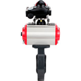 Butterfly valves Elephant WBV4242E-2W-Fb-ISO, body material - UPVC, disc material - UPVC, seal - EPDM, with pneumatic actuator double action PA-DA, pneumatic distributor 4M310-08 220V and LSU APL-210N