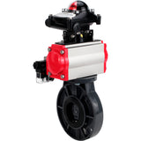 Butterfly valves Elephant WBV4242E-2W-Fb-ISO, body material - UPVC, disc material - UPVC, seal - EPDM, with pneumatic actuator double action PA-DA, pneumatic distributor 4M310-08 220V and LSU APL-210N