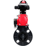 Butterfly valves Elephant WBV4242E-2W-Fb-ISO, body material - UPVC, disc material - UPVC, seal - EPDM, with pneumatic actuator double action PA-DA, pneumatic distributor 4M310-08 220V and LSU APL-210N