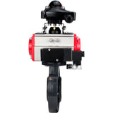 Butterfly valves Elephant WBV4242E-2W-Fb-ISO, body material - UPVC, disc material - UPVC, seal - EPDM, with pneumatic actuator double action PA-DA, pneumatic distributor 4M310-08 220V and LSU APL-210N