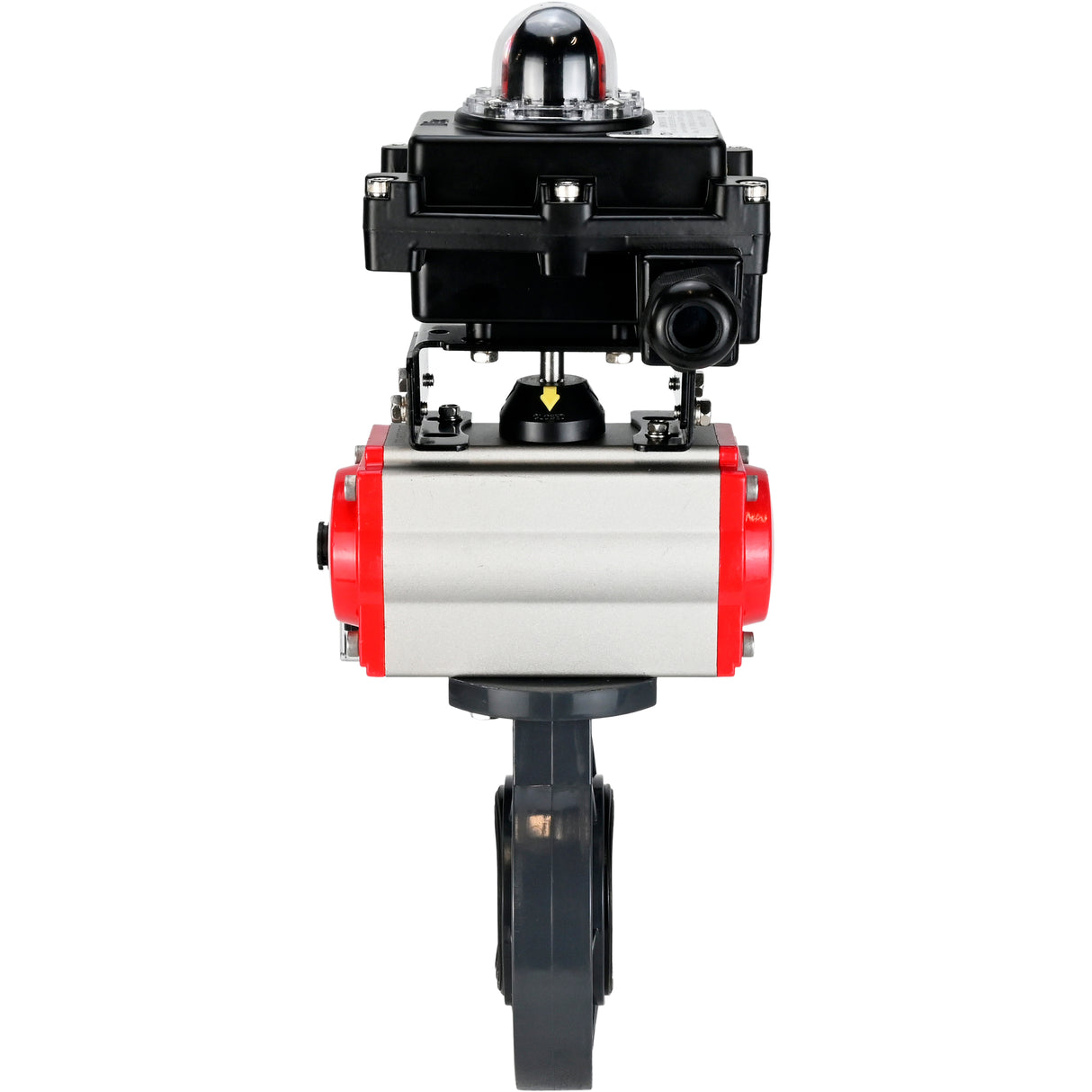 Butterfly valves Elephant WBV4242E-2W-Fb-ISO, body material - UPVC, disc material - UPVC, seal - EPDM, with pneumatic actuator double action PA-DA, pneumatic distributor 4M310-08 220V and LSU APL-410N EX