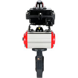 Butterfly valves Elephant WBV4242E-2W-Fb-ISO, body material - UPVC, disc material - UPVC, seal - EPDM, with pneumatic actuator double action PA-DA, pneumatic distributor 4M310-08 220V and LSU APL-410N EX