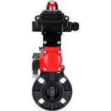 Butterfly valves Elephant WBV4242E-2W-Fb-ISO, body material - UPVC, disc material - UPVC, seal - EPDM, with pneumatic actuator double action PA-DA, pneumatic distributor 4M310-08 220V and LSU APL-410N EX