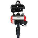 Butterfly valves Elephant WBV4242E-2W-Fb-ISO, body material - UPVC, disc material - UPVC, seal - EPDM, with pneumatic actuator double action PA-DA, pneumatic distributor 4M310-08 220V and LSU APL-410N EX