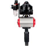 Butterfly valves Elephant WBV4242E-2W-Fb-ISO, body material - UPVC, disc material - UPVC, seal - EPDM, with pneumatic actuator double action PA-DA, pneumatic distributor 4M310-08 24V, LSU APL-510N EX and ATU AFC2000