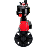 Butterfly valves Elephant WBV4242E-2W-Fb-ISO, body material - UPVC, disc material - UPVC, seal - EPDM, with pneumatic actuator double action PA-DA, pneumatic distributor 4M310-08 24V, LSU APL-510N EX and ATU AFC2000