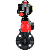 Butterfly valves Elephant WBV4242E-2W-Fb-ISO, body material - UPVC, disc material - UPVC, seal - EPDM, with pneumatic actuator double action PA-DA, pneumatic distributor 4M310-08 220V and LSU APL-510N EX