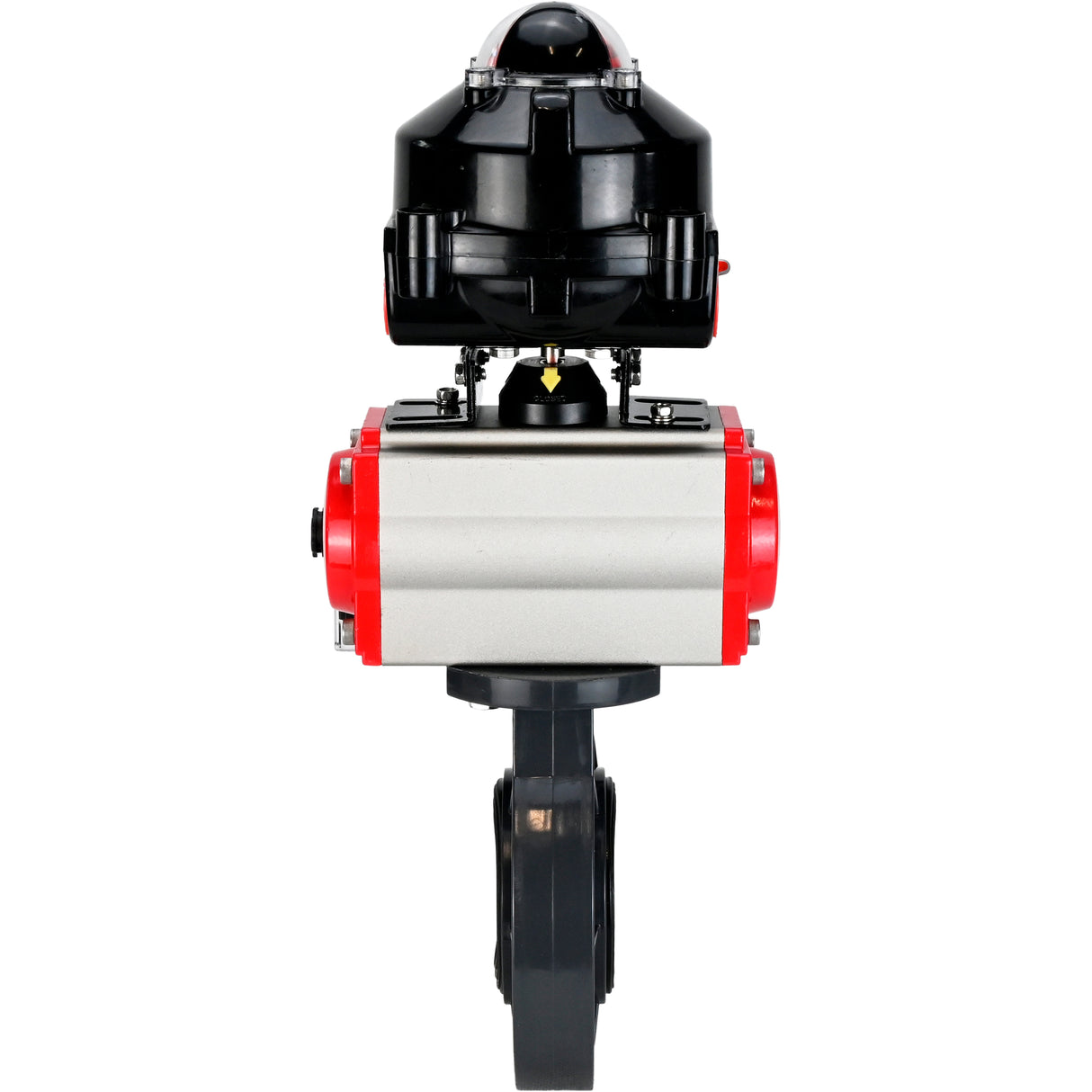 Butterfly valves Elephant WBV4242E-2W-Fb-ISO, body material - UPVC, disc material - UPVC, seal - EPDM, with pneumatic actuator double action PA-DA, pneumatic distributor 4M310-08 220V and LSU APL-510N EX