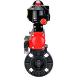 Butterfly valves Elephant WBV4242E-2W-Fb-ISO, body material - UPVC, disc material - UPVC, seal - EPDM, with pneumatic actuator double action PA-DA, pneumatic distributor 4M310-08 220V and LSU APL-510N EX