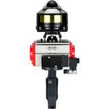Butterfly valves Elephant WBV4242E-2W-Fb-ISO, body material - UPVC, disc material - UPVC, seal - EPDM, with pneumatic actuator double action PA-DA, pneumatic distributor 4M310-08 220V and LSU APL-510N EX