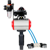 Butterfly valves Elephant WBV4242E-2W-Fb-ISO, body material - UPVC, disc material - UPVC, seal - EPDM, with pneumatic actuator double action PA-DA, pneumatic distributor 4V320-10 220V, LSU APL-210N and ATU AFC2000