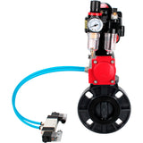 Butterfly valves Elephant WBV4242E-2W-Fb-ISO, body material - UPVC, disc material - UPVC, seal - EPDM, with pneumatic actuator double action PA-DA, pneumatic distributor 4V320-10 220V, LSU APL-510N EX and ATU AFC2000