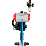 Butterfly valves Elephant WBV4242E-2W-Fb-ISO, body material - UPVC, disc material - UPVC, seal - EPDM, with pneumatic actuator double action PA-DA, pneumatic distributor 4V320-08 220V, ATU AFC2000 and handwheel MON