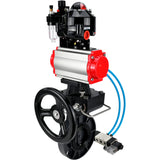 Butterfly valves Elephant WBV4242E-2W-Fb-ISO, body material - UPVC, disc material - UPVC, seal - EPDM, with pneumatic actuator double action PA-DA, pneumatic distributor 4V320-08 220V, LSU APL-510N EX, ATU AFC2000 and handwheel MON