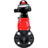 Butterfly valves Elephant WBV4242E-2W-Fb-ISO, body material - UPVC, disc material - UPVC, seal - EPDM, with pneumatic actuator double action PA-DA and LSU APL-210N