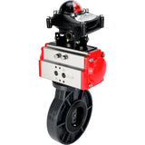 Butterfly valves Elephant WBV4242E-2W-Fb-ISO, body material - UPVC, disc material - UPVC, seal - EPDM, with pneumatic actuator double action PA-DA and LSU APL-210N