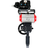 Butterfly valves Elephant WBV4242E-2W-Fb-ISO, body material - UPVC, disc material - UPVC, seal - EPDM, with pneumatic actuator double action PA-DA, electro-pneumatic rotary positioner YT-1000RSN with feedback and handwheel MON