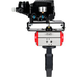 Butterfly valves Elephant WBV4242E-2W-Fb-ISO, body material - UPVC, disc material - UPVC, seal - EPDM, with pneumatic actuator double action PA-DA and electro-pneumatic rotary positioner YT-1000RSN with feedback