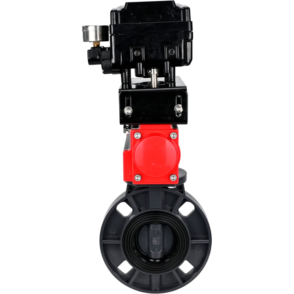 Butterfly valves Elephant WBV4242E-2W-Fb-ISO, body material - UPVC, disc material - UPVC, seal - EPDM, with pneumatic actuator double action PA-DA and electro-pneumatic rotary positioner YT-1000RSN with feedback