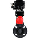 Butterfly valves Elephant WBV4242E-2W-Fb-ISO, body material - UPVC, disc material - UPVC, seal - EPDM, with pneumatic actuator double action PA-DA and electro-pneumatic rotary positioner YT-1000RSN with feedback
