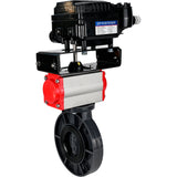 Butterfly valves Elephant WBV4242E-2W-Fb-ISO, body material - UPVC, disc material - UPVC, seal - EPDM, with pneumatic actuator double action PA-DA and electro-pneumatic rotary positioner YT-1000RSN with feedback