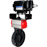 Butterfly valves Elephant WBV4242E-2W-Fb-ISO, body material - UPVC, disc material - UPVC, seal - EPDM, with pneumatic actuator double action PA-DA and electro-pneumatic rotary positioner YT-1000RSN with feedback