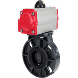 Butterfly valves Elephant WBV4242E-2W-Fb-ISO, body material - UPVC, disc material - UPVC, seal - EPDM, with pneumatic actuator double action PA-DA