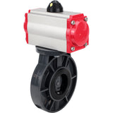 Butterfly valves Elephant WBV4242E-2W-Fb-ISO, body material - UPVC, disc material - UPVC, seal - EPDM, with pneumatic actuator double action PA-DA