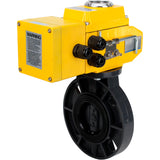 Butterfly valves Elephant WBV4242E-2W-Fb-ISO, body material - UPVC, disc material - UPVC, seal - EPDM, with quarter-turn actuator QT-N-EM-A1-220VAC-U1, feedback sensor and 4-20mA input control signal