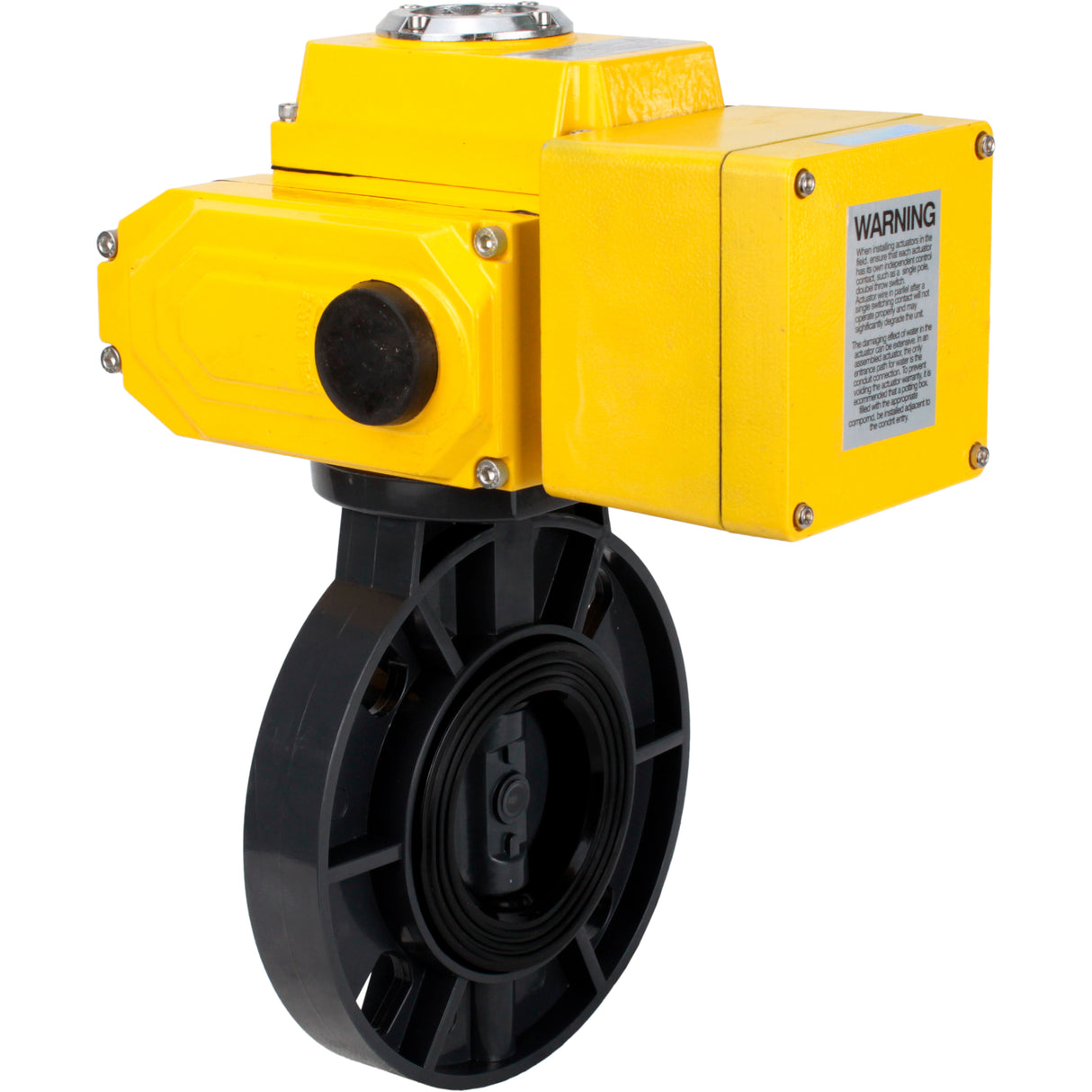 Butterfly valves Elephant WBV4242E-2W-Fb-ISO, body material - UPVC, disc material - UPVC, seal - EPDM, with quarter-turn actuator QT-N-EM-A1-220VAC-U1, feedback sensor and 4-20mA input control signal