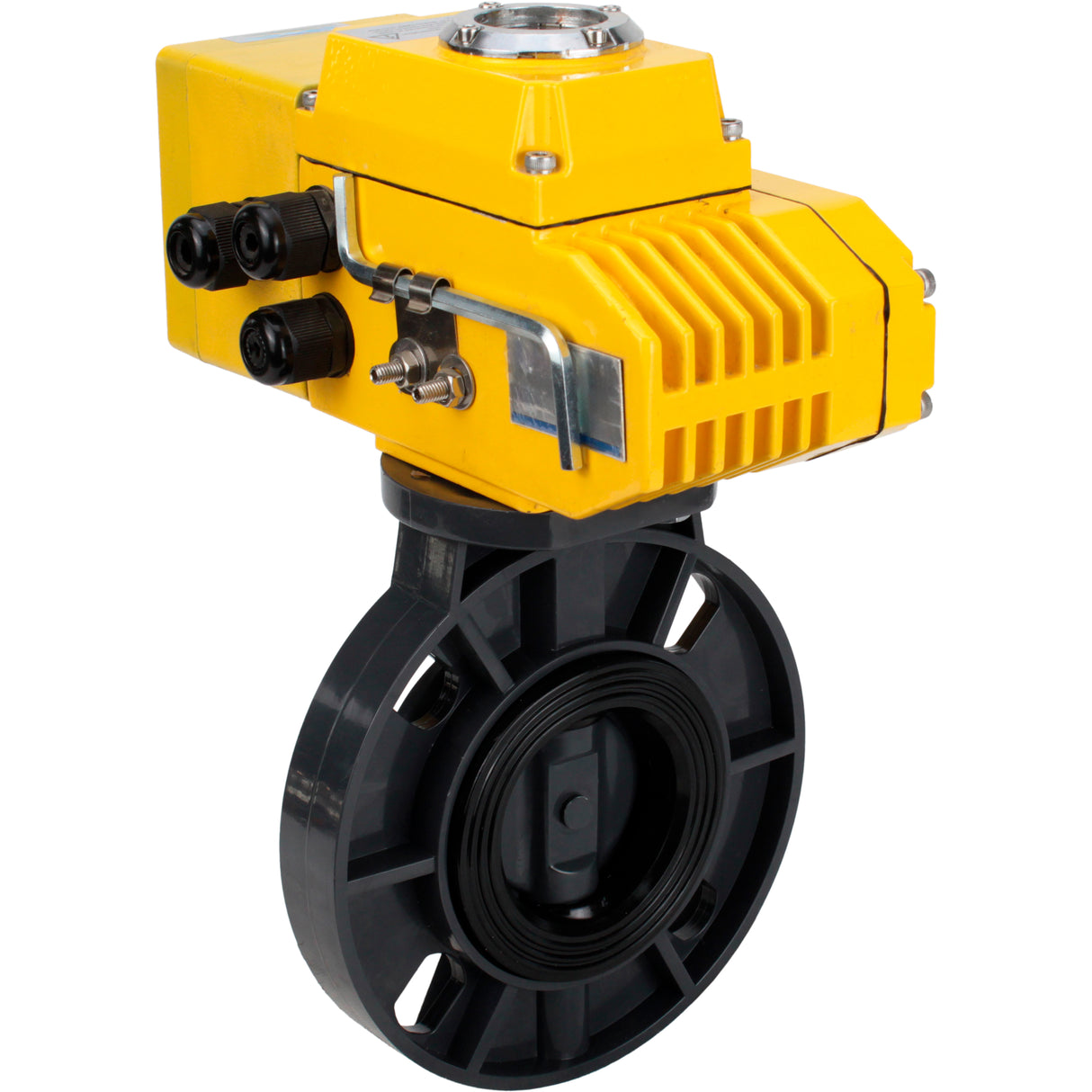 Butterfly valves Elephant WBV4242E-2W-Fb-ISO, body material - UPVC, disc material - UPVC, seal - EPDM, with quarter-turn actuator QT-N-EM-B1-220VAC-U1, feedback sensor and 0-10V input control signal
