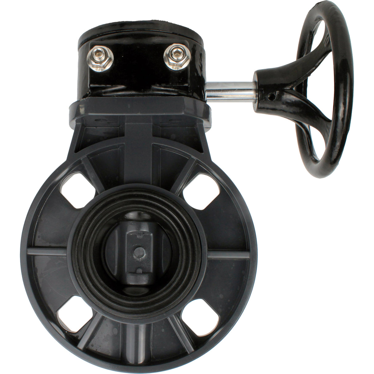 Butterfly valves Elephant WBV4242E-2W-Fb-ISO, body material - UPVC, disc material - UPVC, seal - EPDM, with gearbox RDN RQN-Z