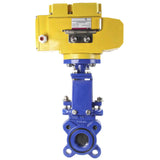 Knife Gate Valve Elephant GVKN1331N-2W-Fb-ISO Klasse 125 NBR Wafer-Typ, Gusseisen, bidirektional, mit Elephant-MT-50 110/220V elektrischem Antrieb