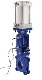 Knife Gate Valve Wafer-Typ Elephant GGG40-SS304-EPDM-2W-DA PSI145 Klasse 125 mit pneumatischem Antrieb und LJ12A3-4-J/EZ 110/220V induktiven Sensoren