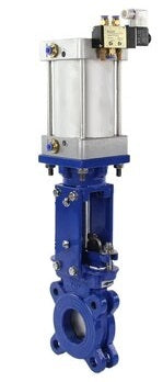 Messer-Schieberklappe Wafer-Typ Elephant GGG40-SS304-EPDM-2W-DA PSI145 Klasse 125 mit pneumatischem Antrieb und 4V210-08 24V pneumatischem Magnetventil