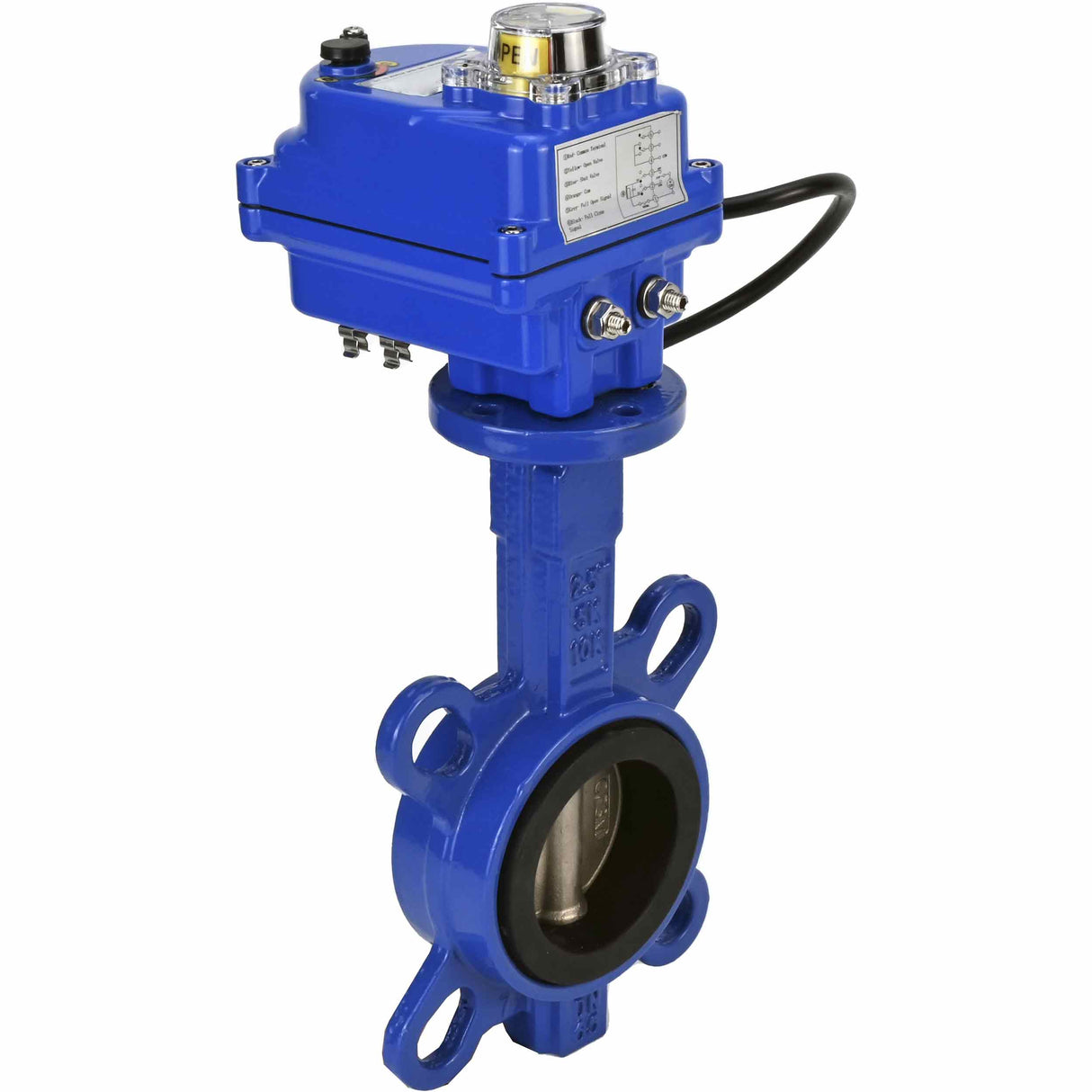 Wasser-Schmetterlingsventil Elephant ggg50-316l-epdm-elephant-12, Gehäusematerial - Gusseisen GGG50, Scheibenmaterial - Edelstahl AISI 316L, Dichtung - EPDM, elektrisch betätigt