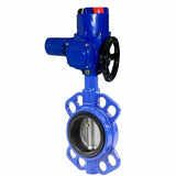 Wasser-Drosselklappe Elephant WCB-316L-NBR Gehäusematerial - Kohlenstoffstahl WCB, Scheibenmaterial - Edelstahl AISI 316L, Dichtung - NBR mit elektrischem 1/4-Drehantrieb Elephant QT-W (M) EX 220V