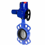 Wasser-Drosselklappe Elephant WCB-316L-NBR Gehäusematerial - Kohlenstoffstahl WCB, Scheibenmaterial - Edelstahl AISI 316L, Dichtung - NBR mit elektrischem 1/4-Drehantrieb Elephant QT-W (M) EX 380V