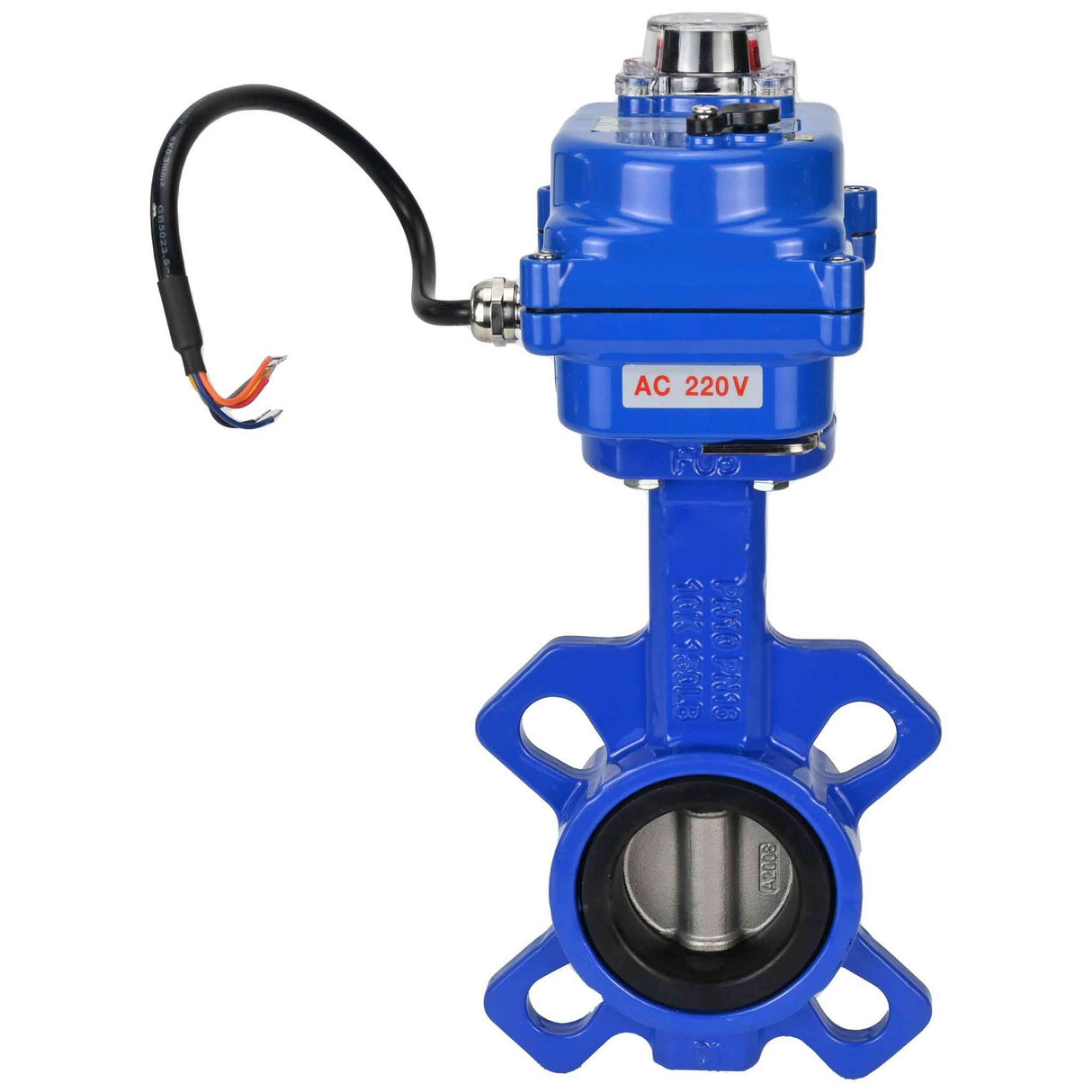 Wasser-Drosselklappe Elephant GGG50-316L-EPDM Gehäusematerial - Gusseisen GGG50, Scheibenmaterial - Edelstahl 316L, Dichtung - EPDM mit Elektroantrieb Elephant 220V