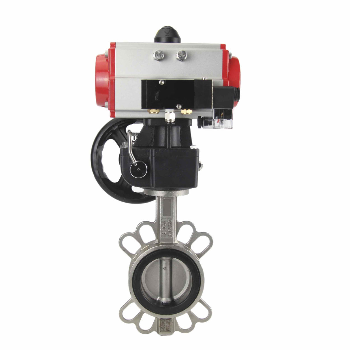 Wasserabsperrklappe Elephant 316l-viton-da-4m310-110/220v-hdm, Gehäusematerial – Edelstahl AISI 316L, Scheibenmaterial – Edelstahl AISI 316L, Dichtung – VITON, pneumatischer Antrieb betätigt