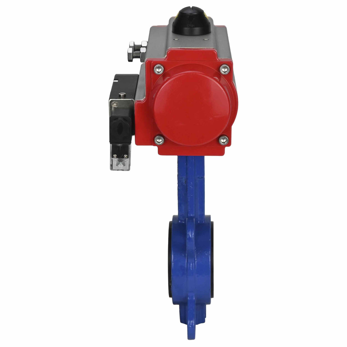 Wasser-Drosselklappe Elephant WBV1332N-2W-Fb-H Gehäusematerial - Gusseisen GGG50, Scheibenmaterial - Edelstahl 316L, Dichtung - NBR mit doppeltwirkendem pneumatischen Antrieb DA und pneumatischem Verteiler 4M310-08 220V