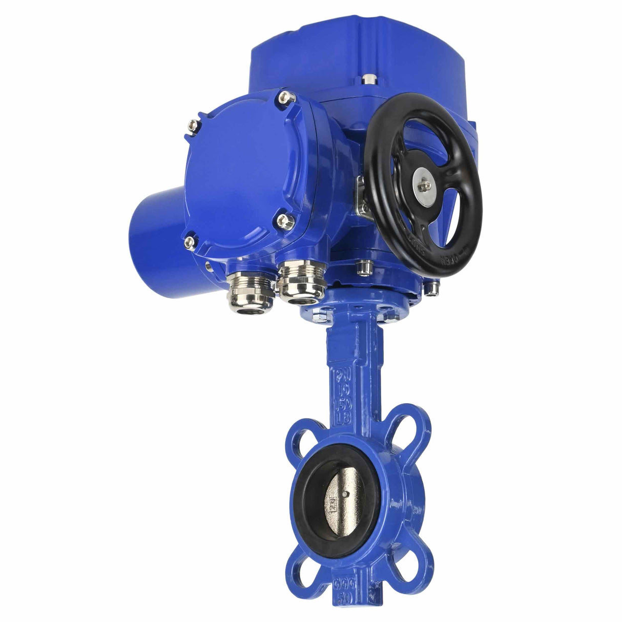 Wasser-Drosselklappe Elephant WBV1332N-2W-Fb-H Gehäusematerial - Grauguss GGG50, Scheibenmaterial - Edelstahl 316L, Dichtung - NBR mit elektrischem 1/4-Drehantrieb Elephant QT-W (M) EX 380V