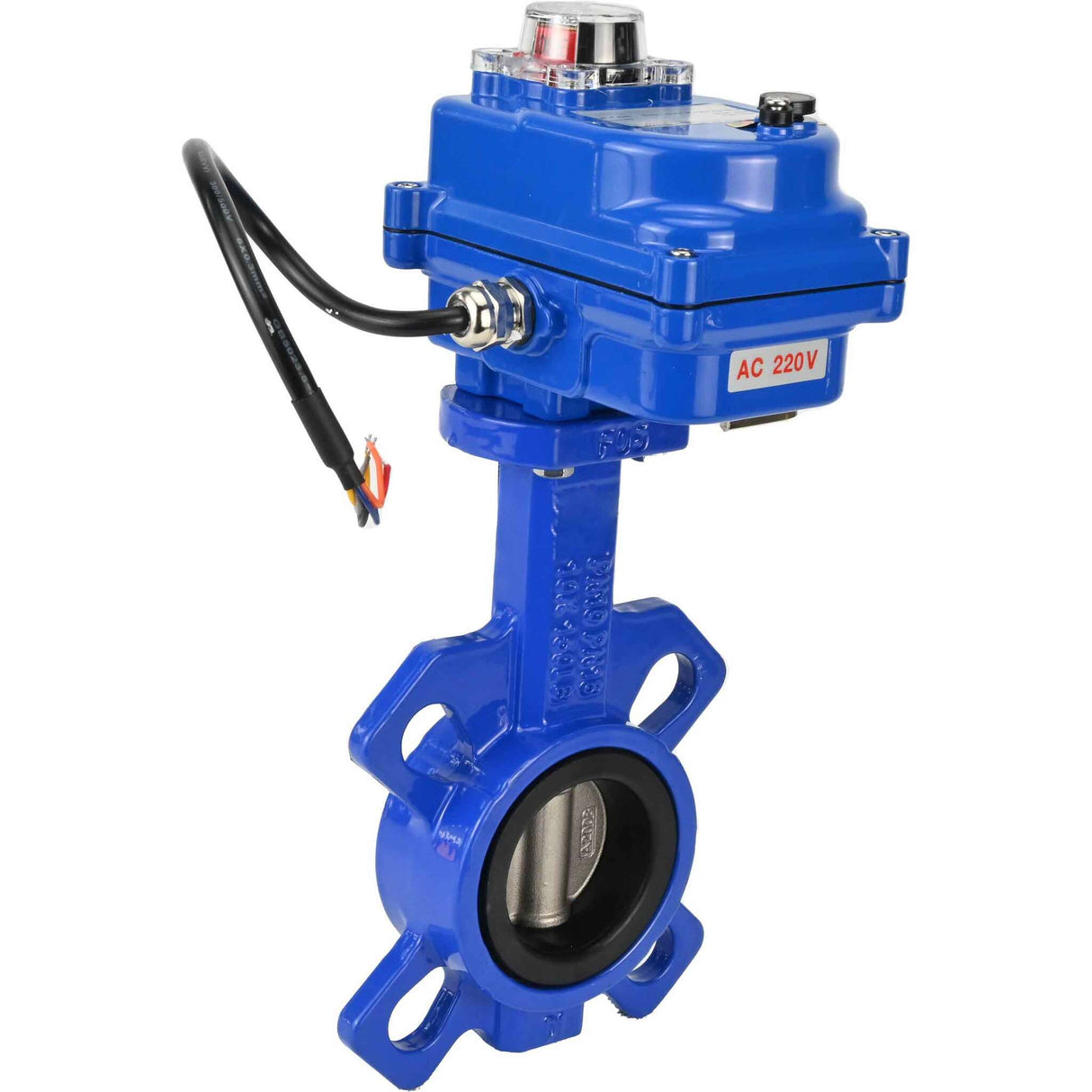 Wasser-Drosselklappe Elephant GGG50-316L-EPDM Gehäusematerial - Gusseisen GGG50, Scheibenmaterial - Edelstahl 316L, Dichtung - EPDM mit Elektroantrieb Elephant 220V